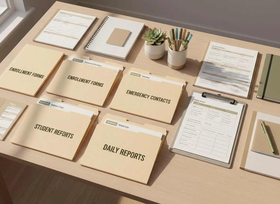 Organized business files and folders